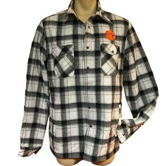 Colosseum Men’s Clemson tigers Long Sleeve Flannel Shirt Large New - Picture 1 of 9